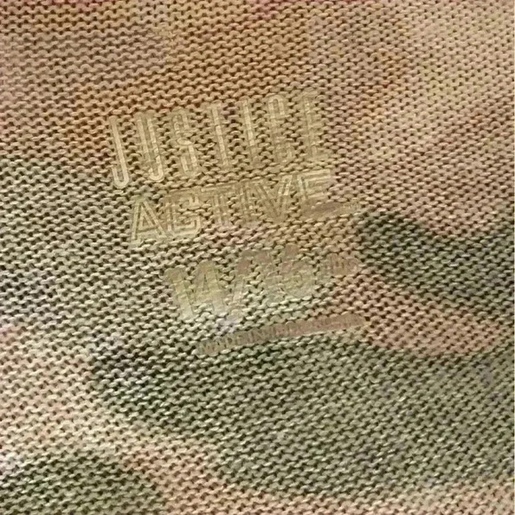 JUSTICE camo pink gray white long sleeve knit hoodie youth 14-16 - Picture 5 of 6